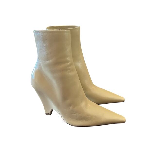 Bottega Veneta Leather Pointed Toe Wedge Ankle Boots NEW EU 40 US 10 - Picture 1 of 10